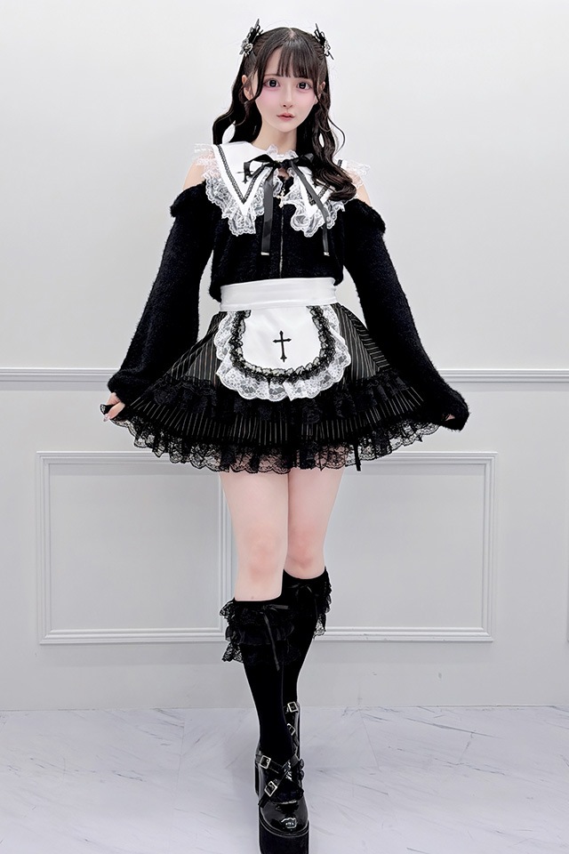 MA*RS】クロス刺繍襟ニット - ホワイト size-F | 地雷系・量産型の