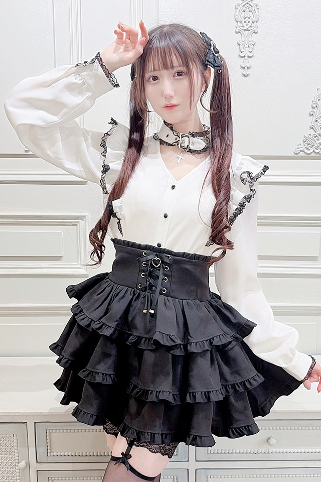 MA*RS】3段メローフリルスカパン - ブラック size-F | 地雷系・量産型