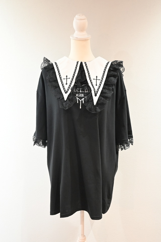 MA*RS】クロス刺繍襟ロンT - ブラック size-F | 地雷系・量産型の