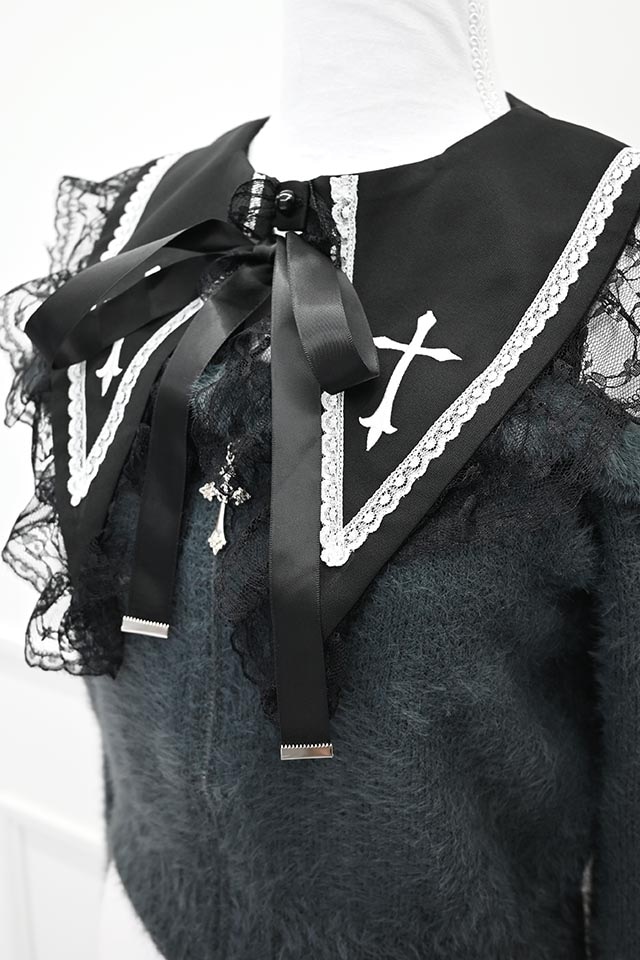 MA*RS】クロス刺繍襟ニット - グレー size-F | 地雷系・量産型の