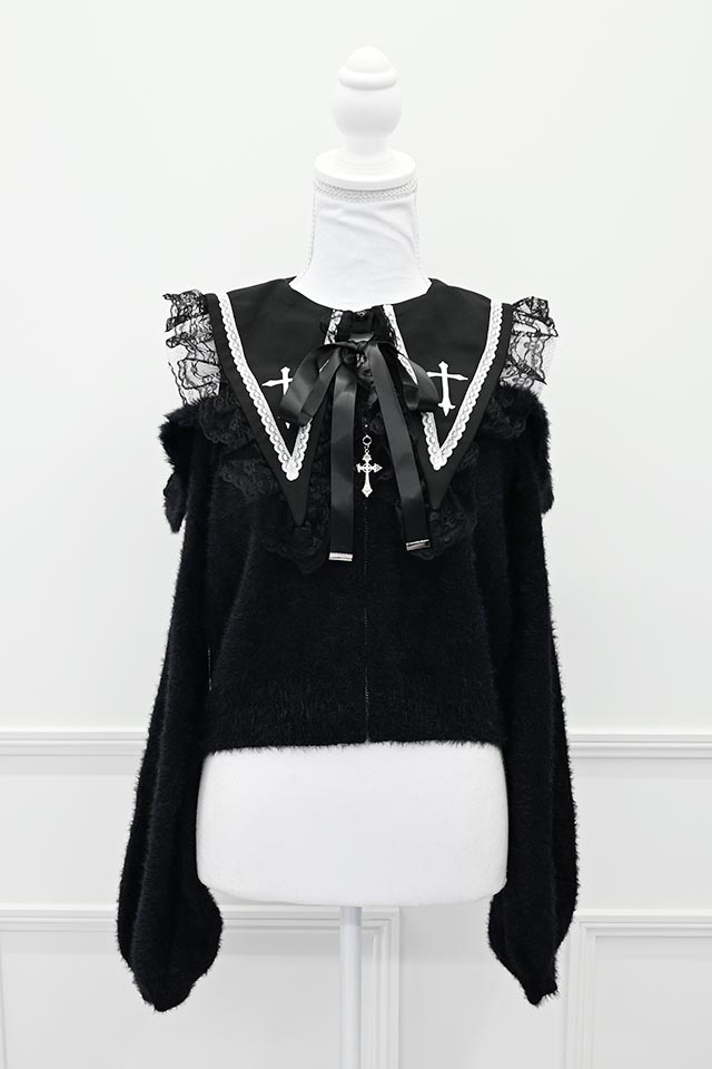 MA*RS】クロス刺繍襟ニット - ブラック size-F | 地雷系・量産型の