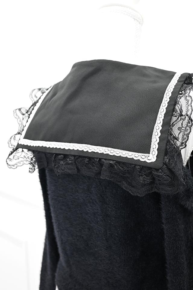 MA*RS】クロス刺繍襟ニット - ブラック size-F | 地雷系・量産型の
