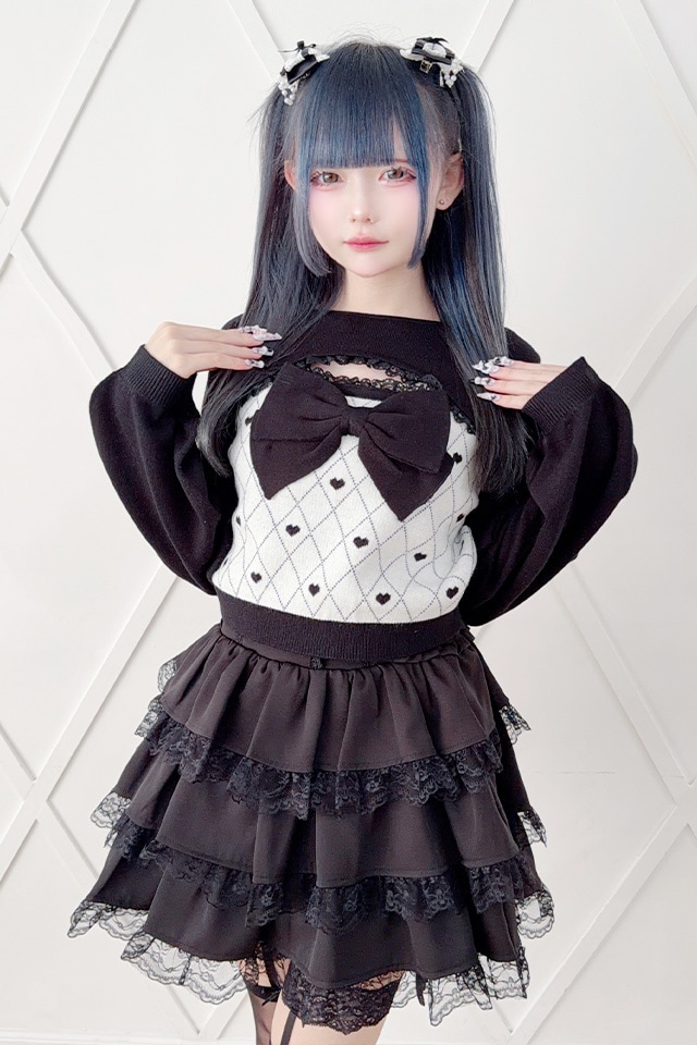 ��Princess Melody�۶������ϡ������˥åȥץ륪���С� - WHT/�֥�å� size-F