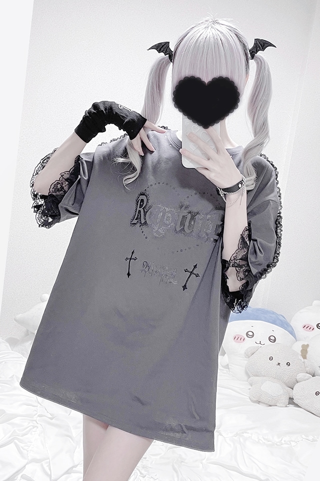 MA*RS】クロスハートレースロンT - グレー size-F | 地雷系・量産型の