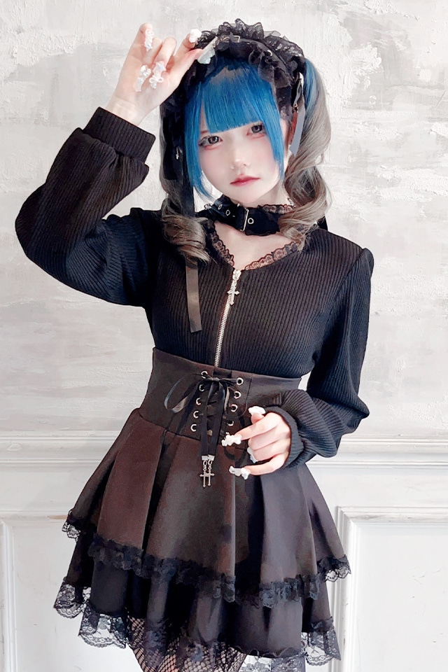 MA*RS】クロスZIPテレコトップス - ブラック size-F | 地雷系・量産型