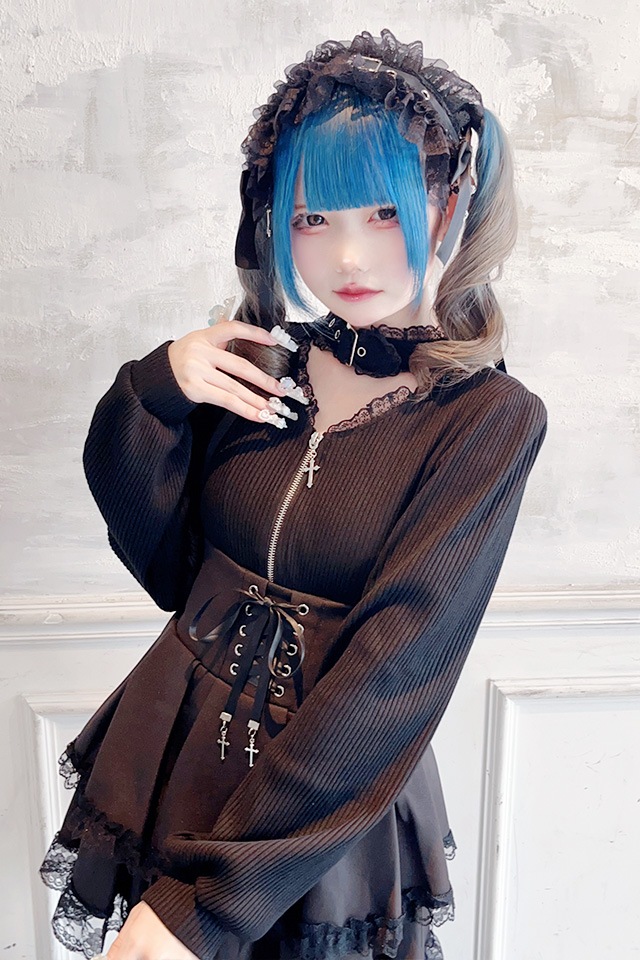 MA*RS】クロスZIPテレコトップス - ブラック size-F | 地雷系・量産型