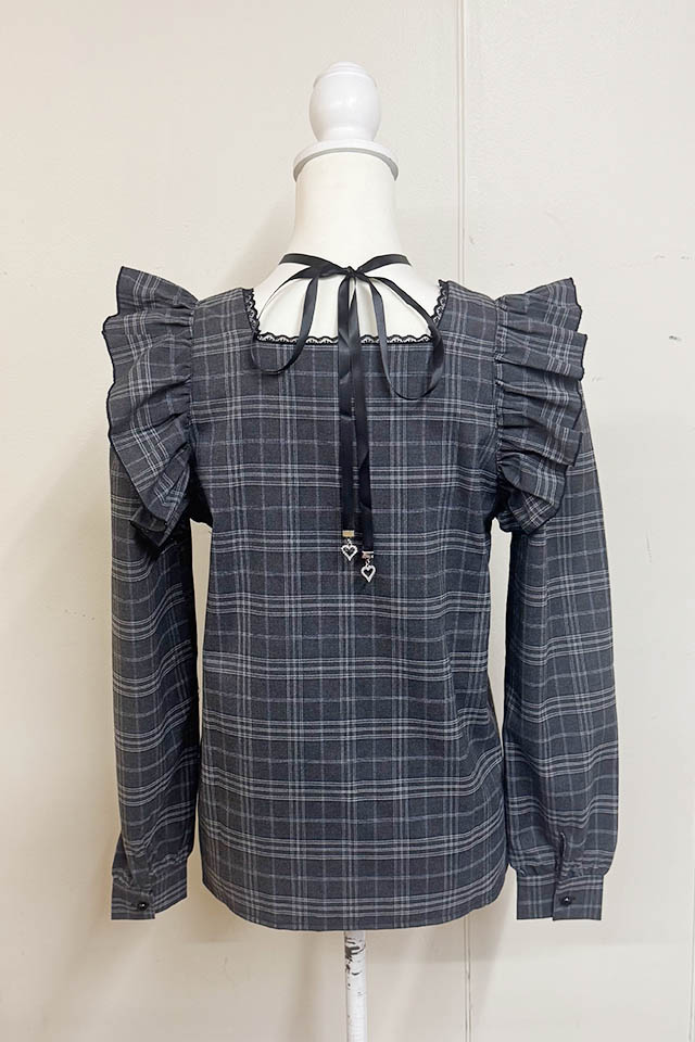 【さちこです】INGEBORG 綿ローンの超豪華なブラウス♥ ハートチェーンプリント長袖ブラウス 49AV JUNKO SHIMADA
