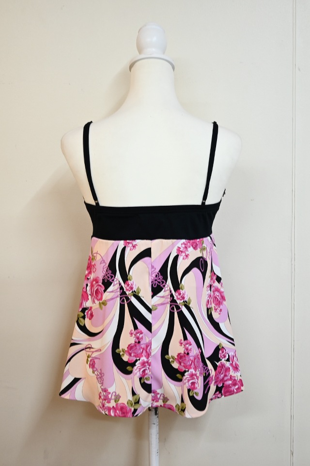 激レア★MA✽RS マーズ バラ柄キャミソール ワンピース♡美品♡ MA*RS】【通販限定販売】幾何学バラ柄キャミソール - ブラック size-F