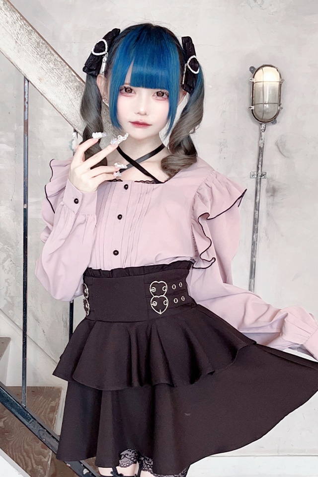 rosy monster★新品未使用★フリルマントブラウス＆フリルリブニット 9/20～【MORE FINAL SALE】frill mant blouse【2色展開】※9/25頃