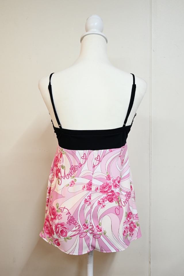 激レア★MA✽RS マーズ バラ柄キャミソール ワンピース♡美品♡ MA*RS】【通販限定販売】幾何学バラ柄キャミソール - ピンク size-F