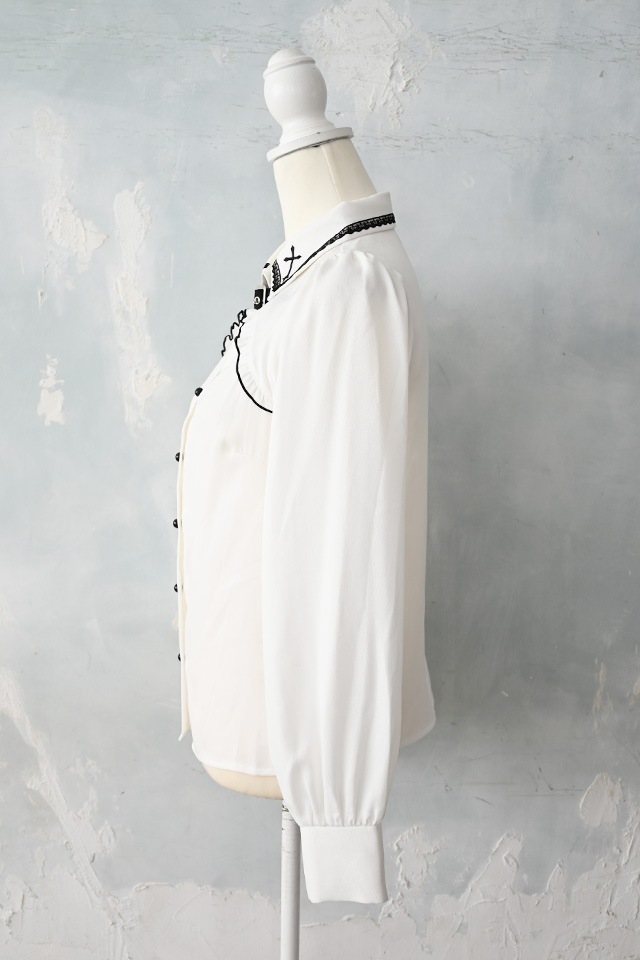 cccmalie シーマリー 刺繍ブラウス ホワイト MA*RS】ベルト付きクロス刺繍ブラウス - ホワイト size-F | 地雷