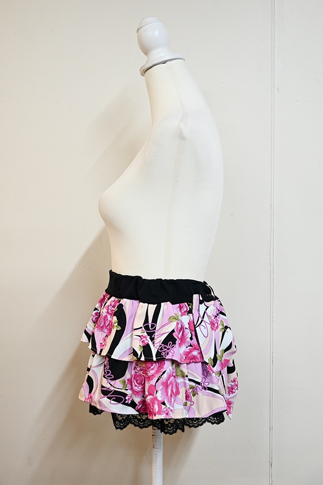 MA*RS】【通販先行販売】幾何学バラ柄スカート - ブラック size-F