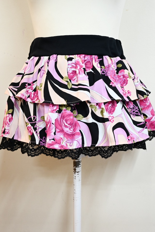 MA*RS】【通販先行販売】幾何学バラ柄スカート - ブラック size-F