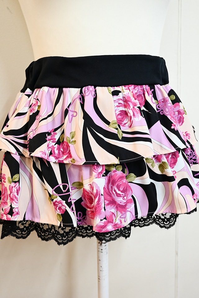 MA*RS】【通販先行販売】幾何学バラ柄スカート - ブラック size-F