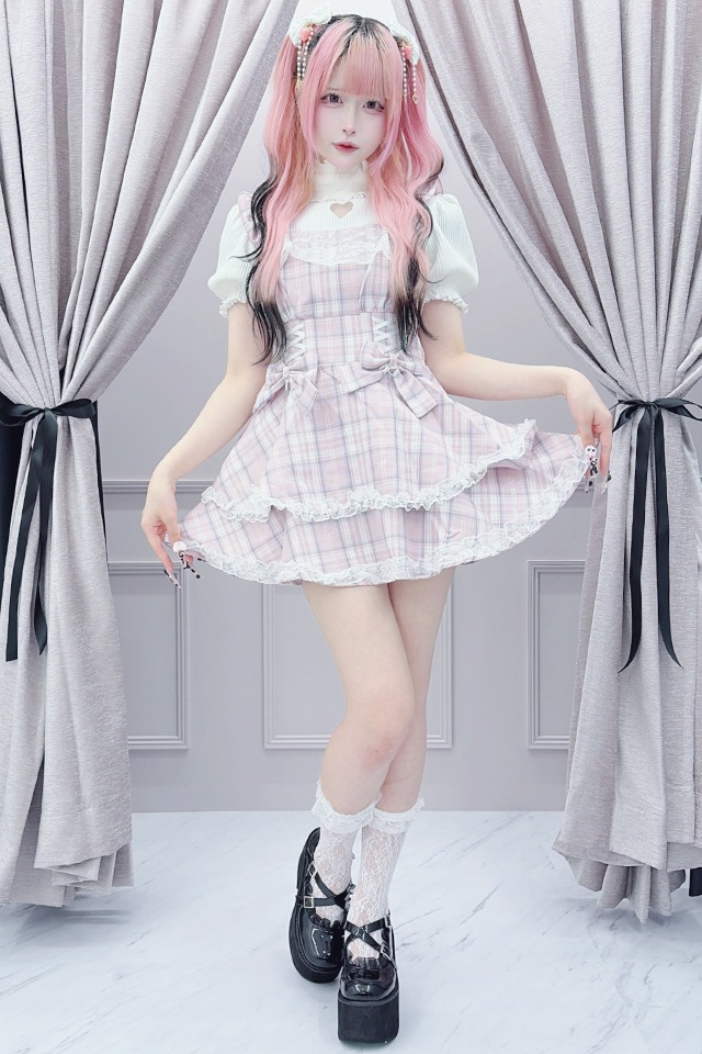 Princess Melody】ダブルりぼんチェック柄コルセット風キャミ