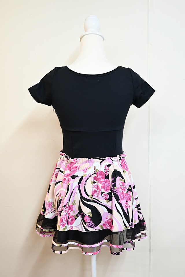 MA*RS】【通販先行販売】幾何学バラ柄ワンピース - ブラック size-F