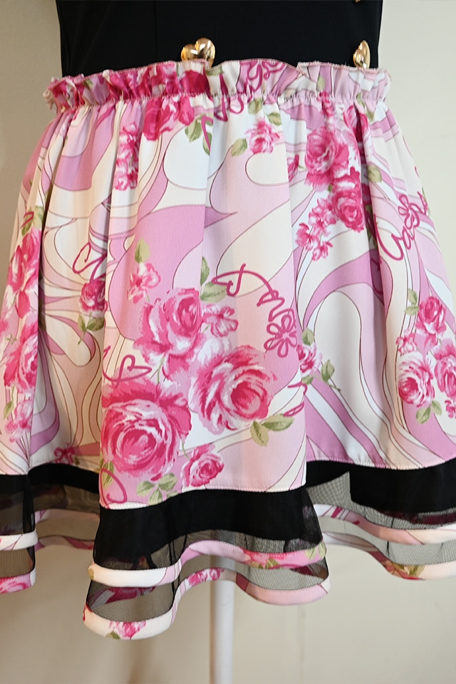 MA*RS】【通販先行販売】幾何学バラ柄ワンピース - ピンク size-F