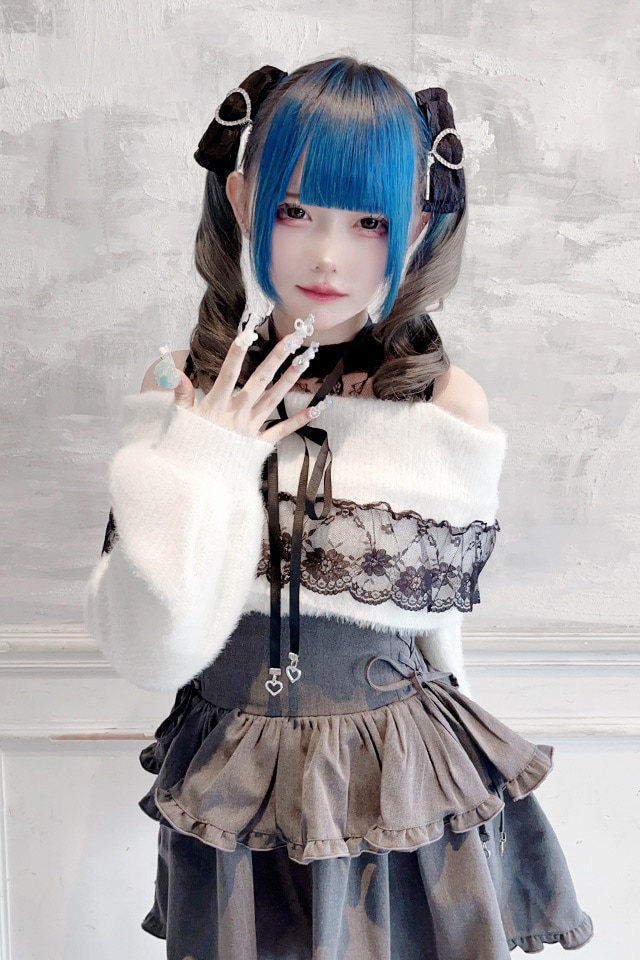 MA*RS】オフロールシャギーニットトップス - ホワイト size-F