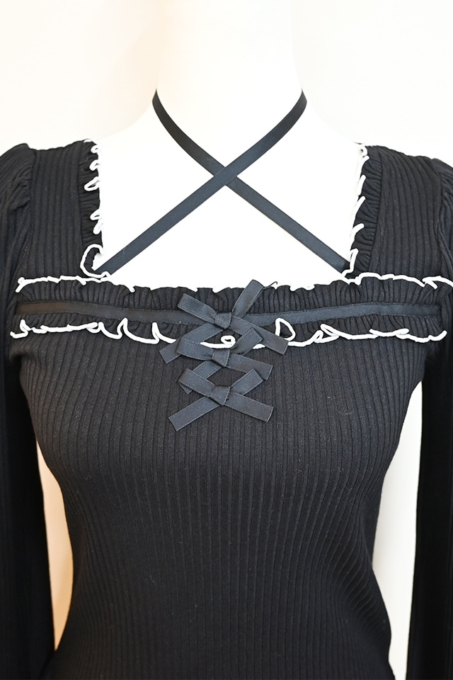 MA*RS】フリルリボンテレコトップス - BLK/BLK size-F | 地雷系・量産