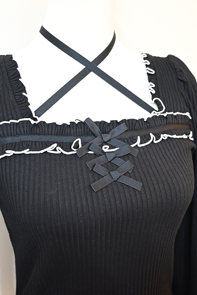 MA*RS】フリルリボンテレコトップス - BLK/BLK size-F | 地雷系・量産