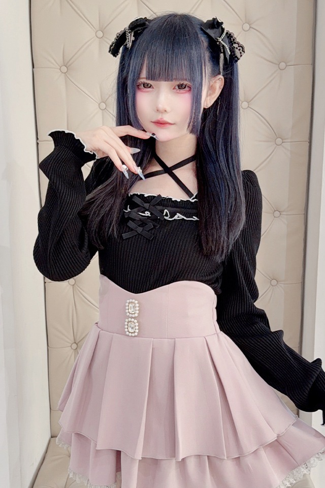 MA*RS】フリルリボンテレコトップス - BLK/BLK size-F | 地雷系・量産