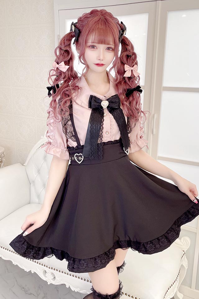 MA*RS】パールハートフレアスカート - ブラック size-F | 地雷系・量産  