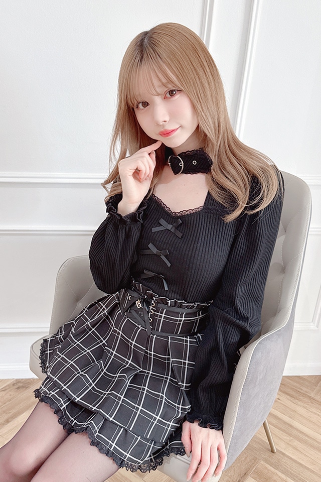 MA*RS】ハートベルト付きテレコトップス - BLK/BLK size-F | 地雷系