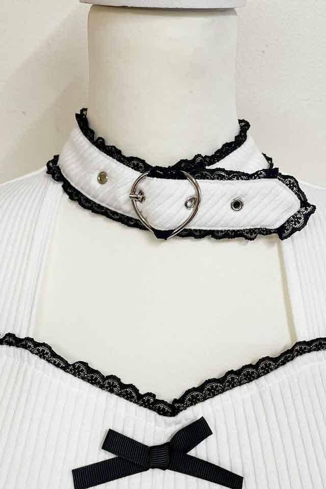 ゆぴまる★ randy ベルテッドフーディートップス MA*RS】ハートベルト付きテレコトップス - BLK/ホワイト size-F