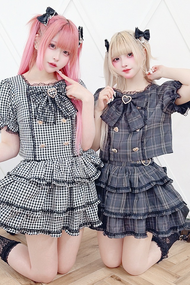 MA*RS】ハートビジュー×レースリボンジャケットセットアップ - BLK MA*RS】ハートビジュー×レースリボンジャケットセットアップ - BLK