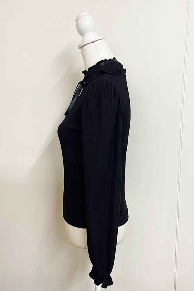 MARS ハートくり抜きテレコトップス ブラック 黒 MA*RS】ワントーンハートくり抜きテレコトップス - ブラック