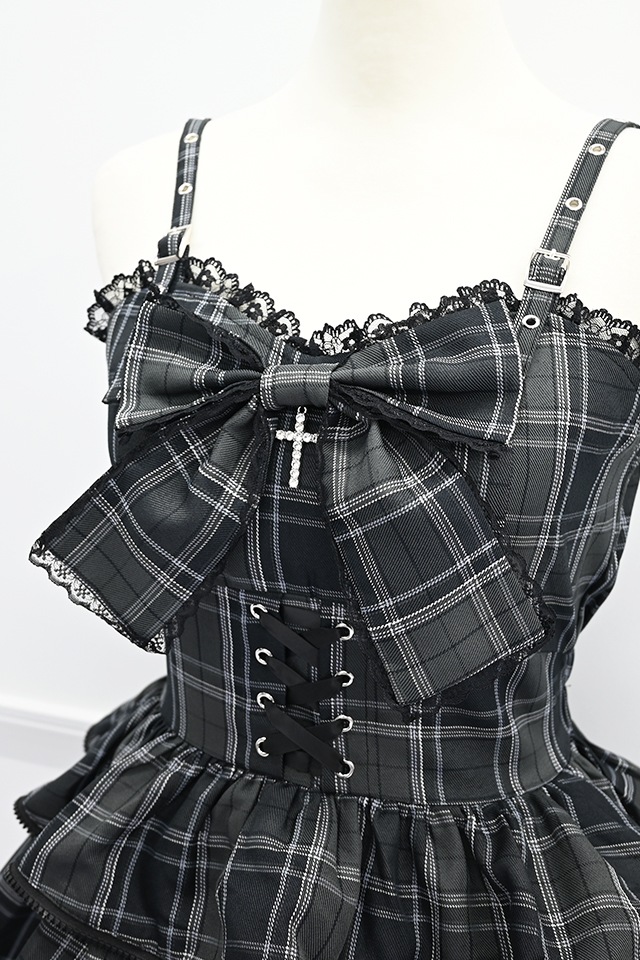 MA*RS】【2点SET】ZIPフリルキャミワンピース - BLK/ホワイト size-F
