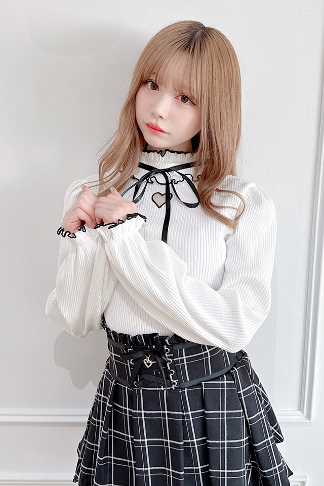 MA*RS】ワントーンハートくり抜きテレコトップス - WHT/WHT size-F