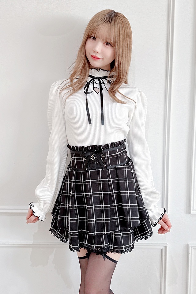 MA*RS】ワントーンハートくり抜きテレコトップス - WHT/WHT size-F