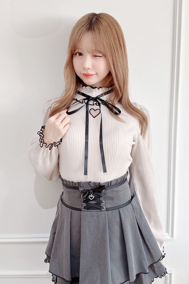 MA*RS】ワントーンハートくり抜きテレコトップス - PNK/PNK size-F