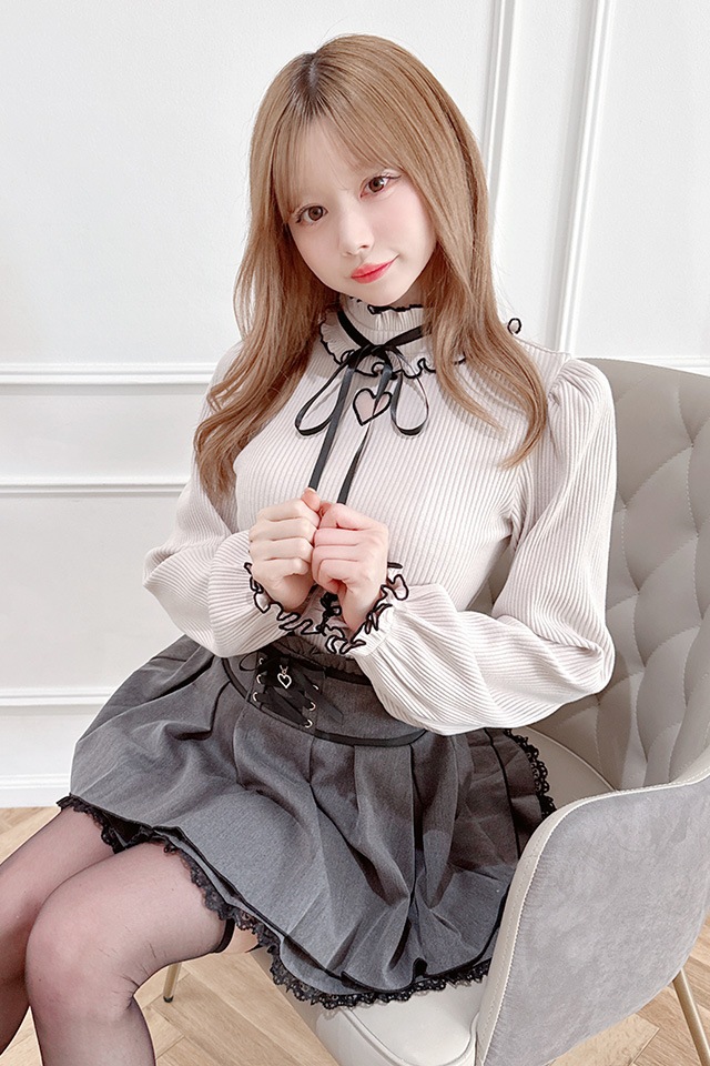 MA*RS】ワントーンハートくり抜きテレコトップス - PNK/PNK size-F