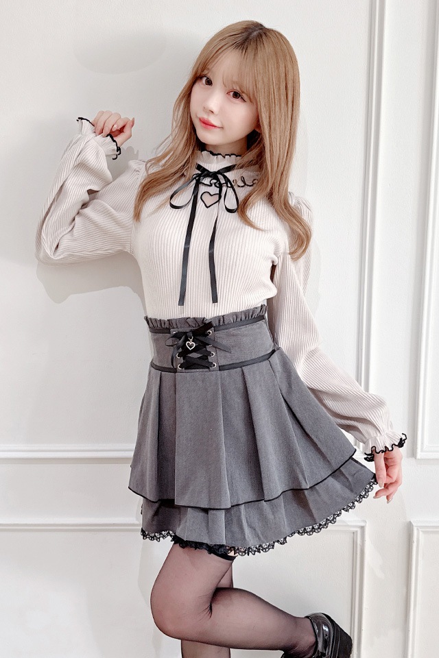 MARS ハートくり抜きテレコトップス MA*RS】ワントーンハートくり抜きテレコトップス - PNK/PNK size-F