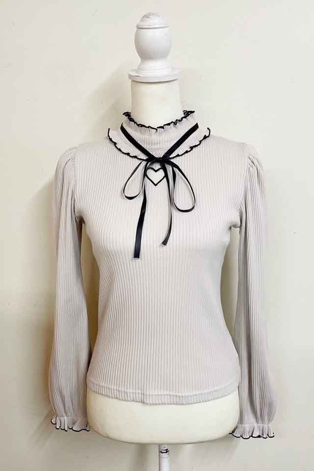 MA*RS】ワントーンハートくり抜きテレコトップス - PNK/PNK size