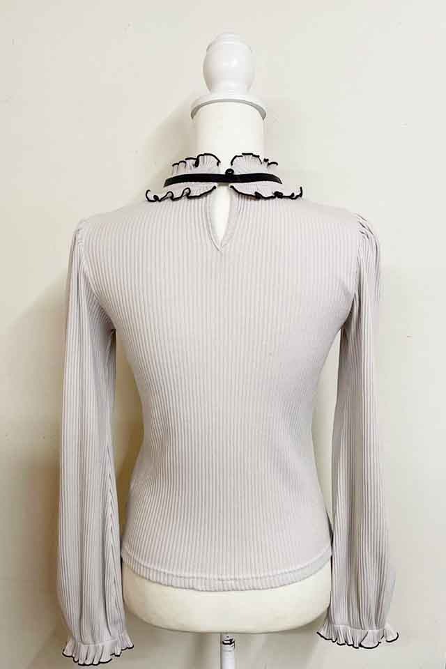 切り抜き MA*RS】ワントーンハートくり抜きテレコトップス - ホワイト