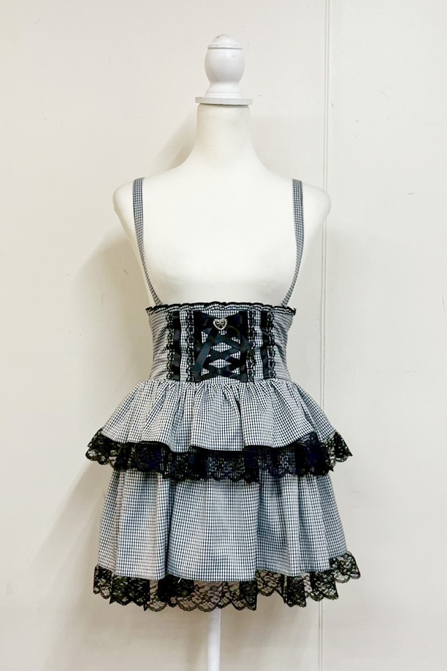 Mellysanさま専用 MA*RS】ホックコルセット風二段フリルスカパン - ブラック size