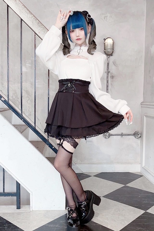 MA*RS】ハートZIPテレコトップス - ホワイト size-F | 地雷系