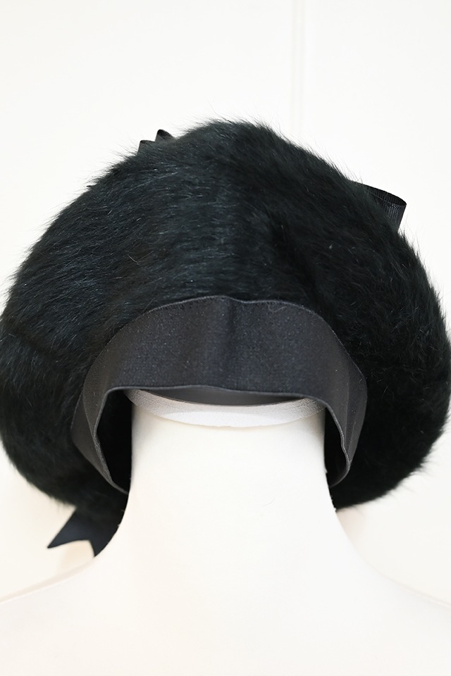 Princess Melody】パールりぼんシャギーベレー帽 - ブラック size-F