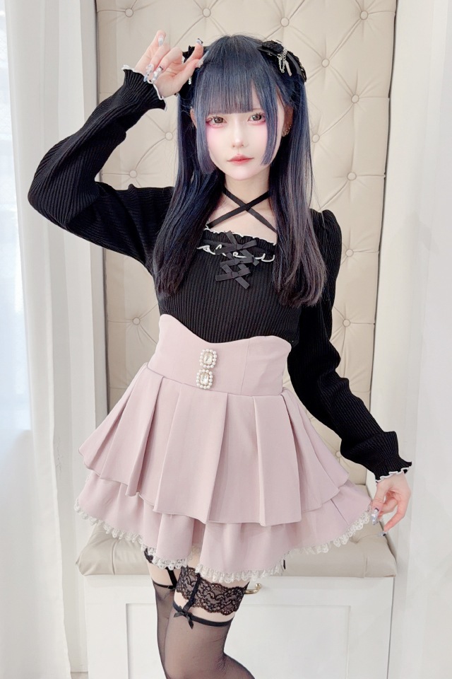 MA*RS】ビジュー付き二段フリルスカパン - ピンク size-F | 地雷系