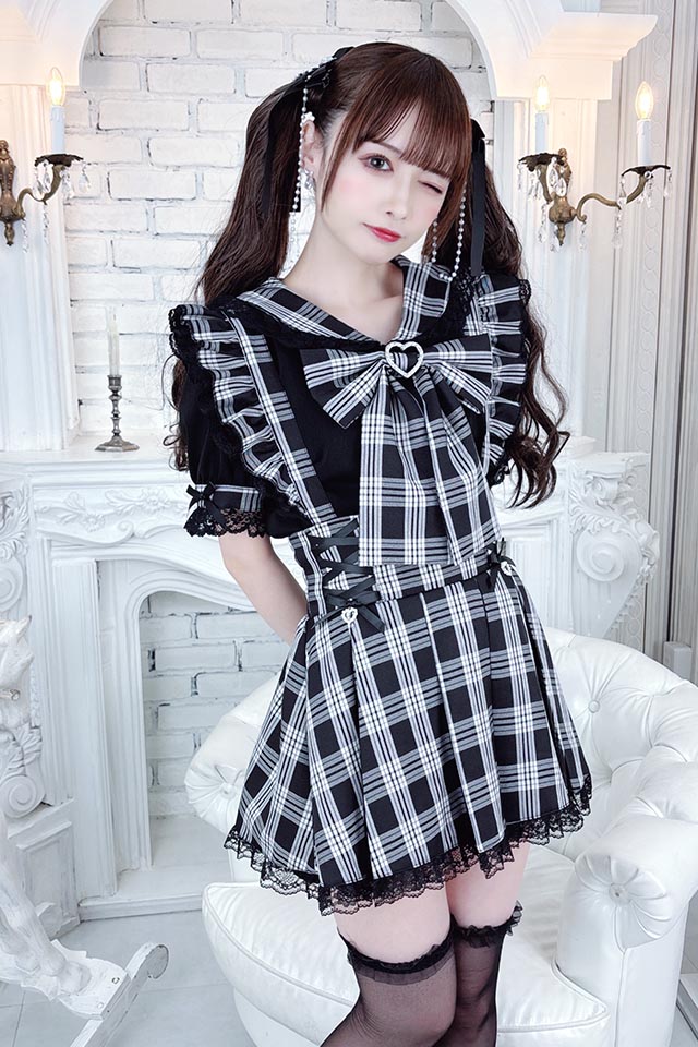 PrincessMelody チェック セットアップ セーラーブラウス スカパン