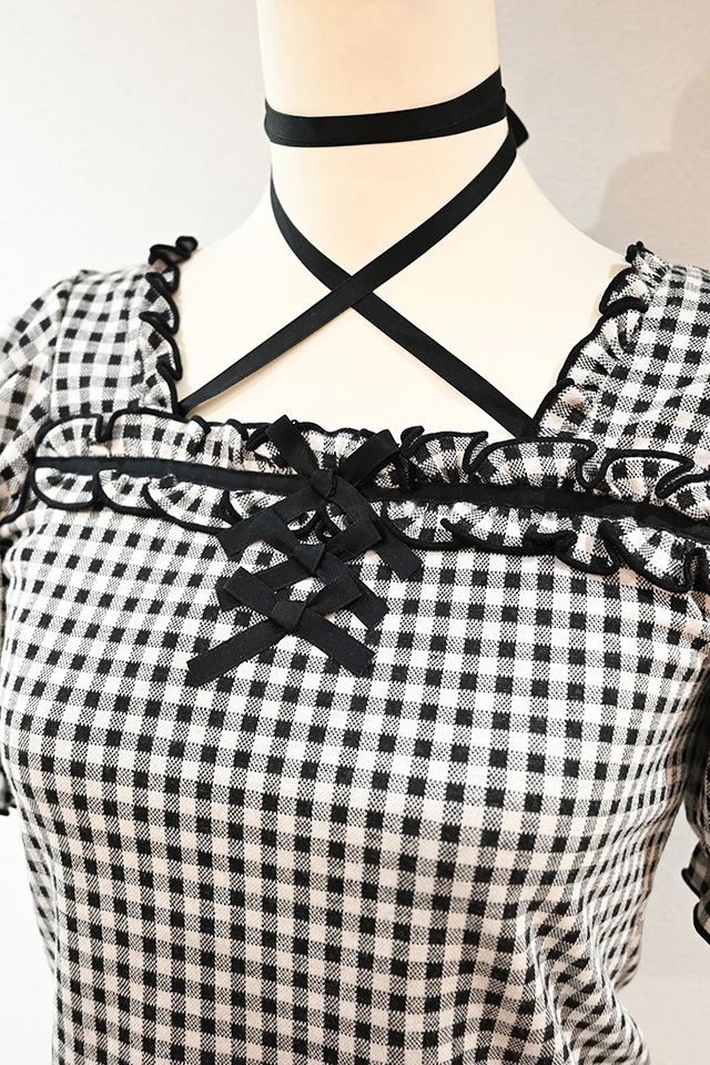MA*RS】フリルリボンテレコトップス - BLK/ホワイト size-F | 地雷系 MA*RS】フリルリボンテレコトップス - BLK/ホワイト size-F | 地雷系