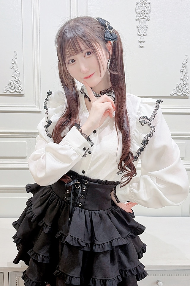 MA*RS】クロス付き肩フリルレースブラウス - ホワイト size-F | 地雷系