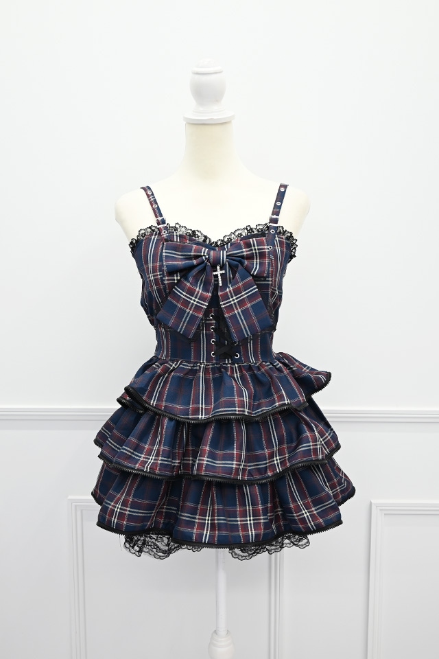 MA*RS】【2点SET】ZIPフリルキャミワンピース - BLK/RED size-F | 地雷