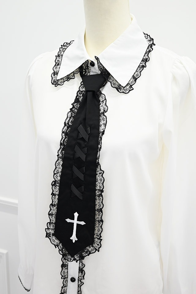 MA*RS】クロス刺繍ネクタイ付きブラウス - WHT/WHT size-F | 地雷系