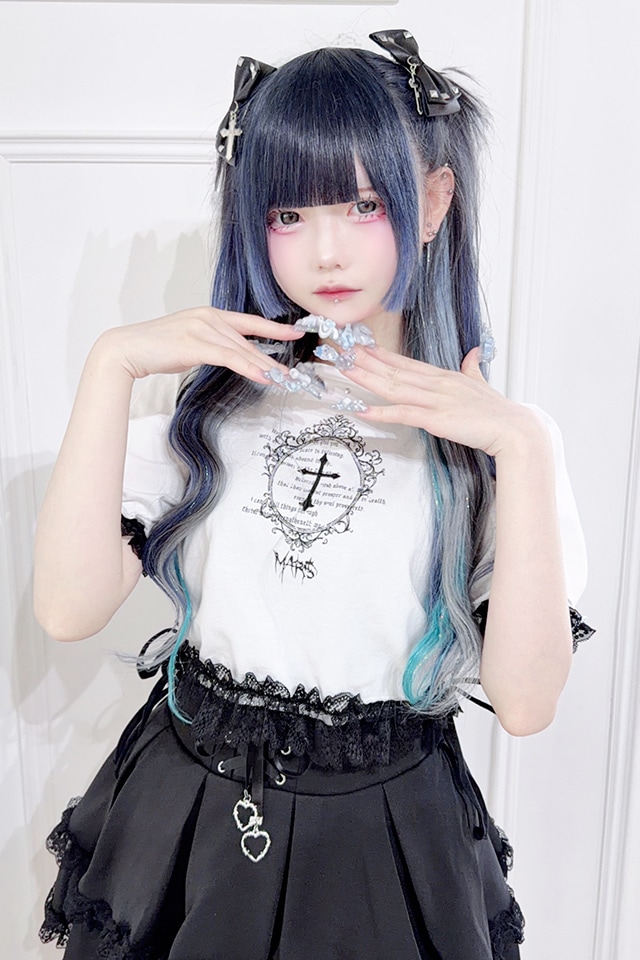 MARSベアトップ MA*RS】短丈クロストップス - ホワイト size-F | 地雷系・量産型の