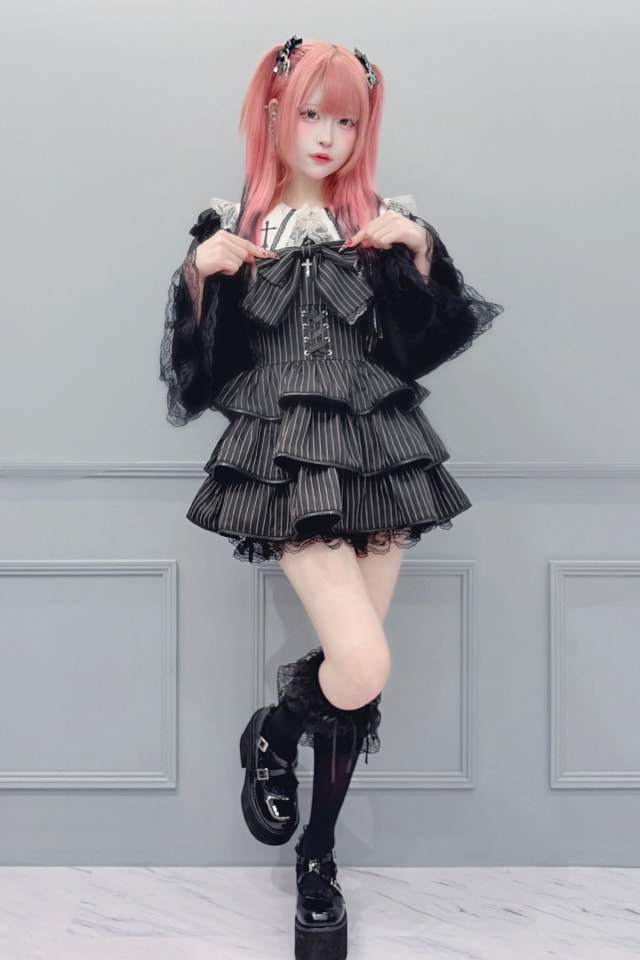 MA*RS】【2点SET】ZIPフリルキャミワンピース - BLK/BLK size-F | 地雷