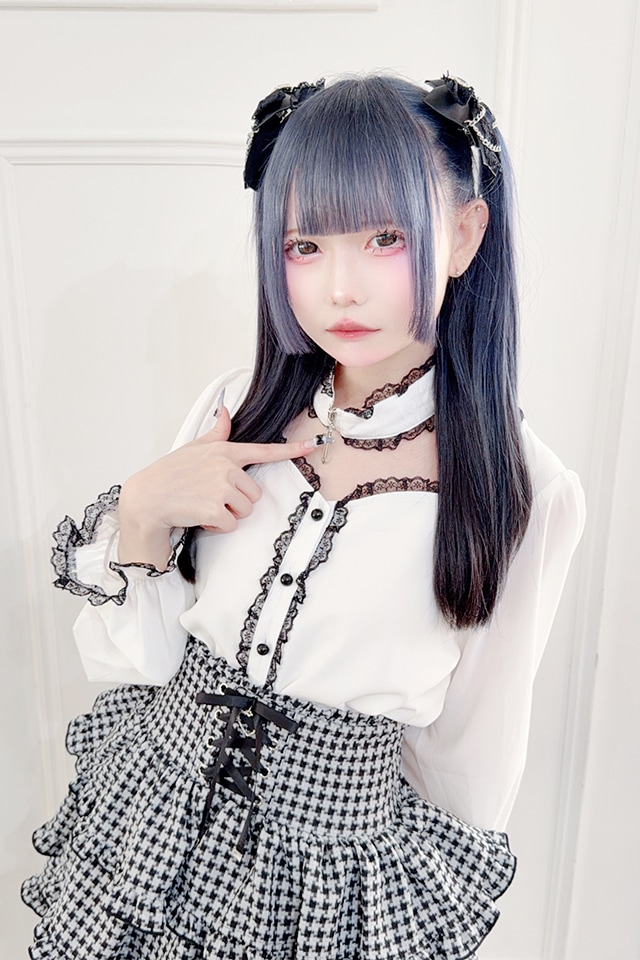 MA*RS】クロスチョーカー付きブラウス - ホワイト size-F | 地雷系